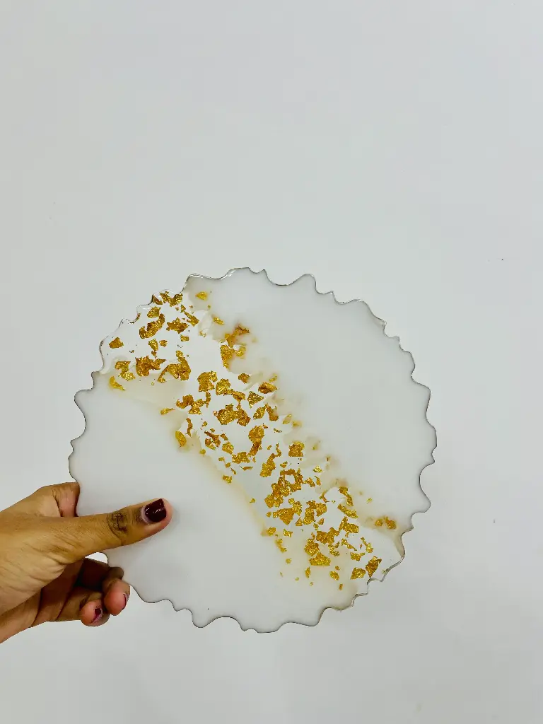 white & gold Coaster-GMC002