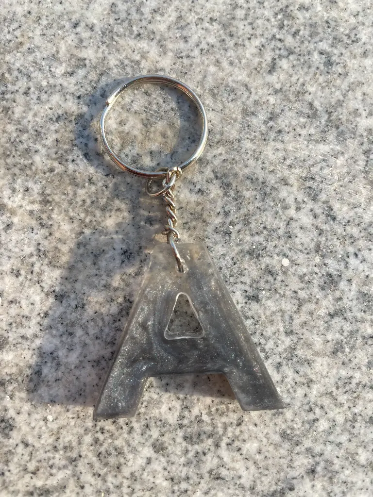 Letter 'A' in grey Keychain -GMK046