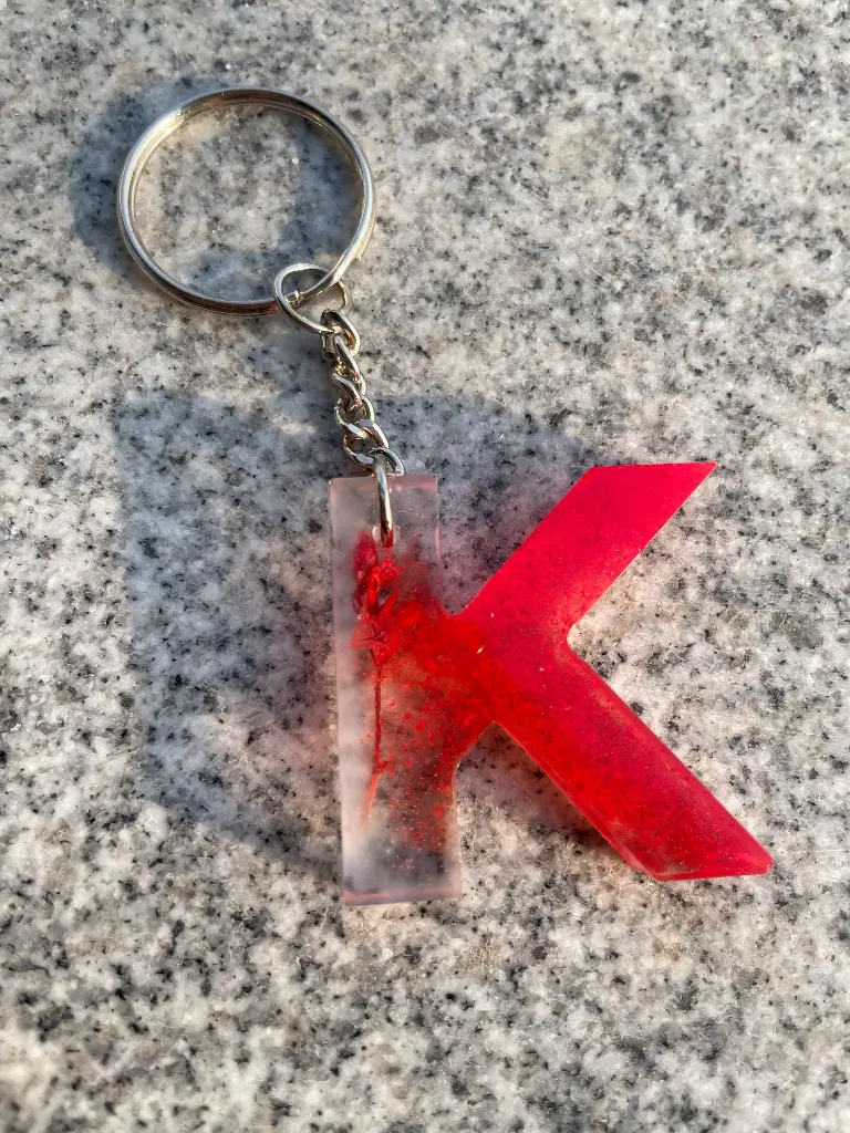 Letter 'K' in red Keychain -GMK066