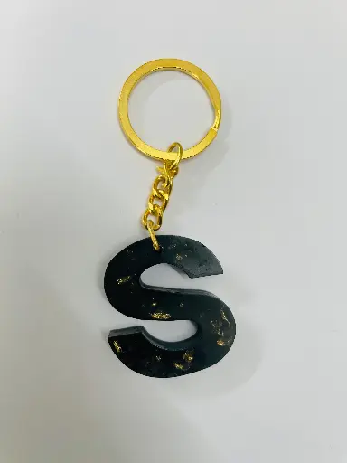 Black and gold 'S' Keychain -GMK014