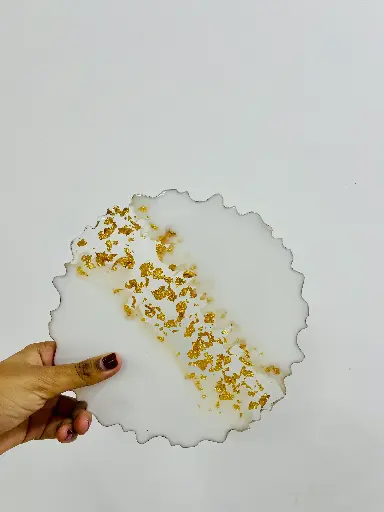 white & gold Coaster-GMC002