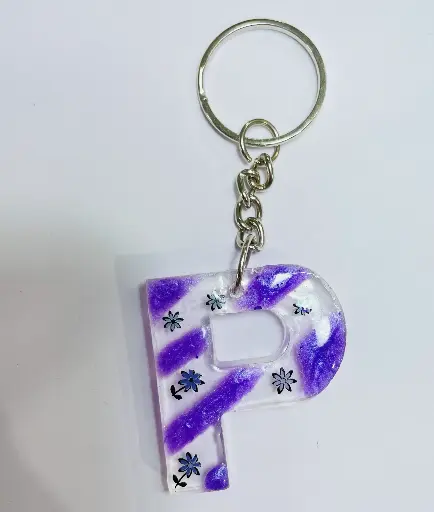 Letter 'P' with design Keychain -GMK030