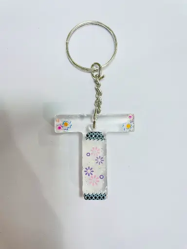 Letter 'T' with designs Keychain -GMK034