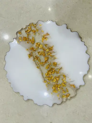 White & gold Coaster-GMC003