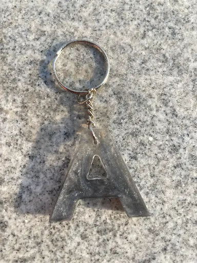 Letter 'A' in grey Keychain -GMK046