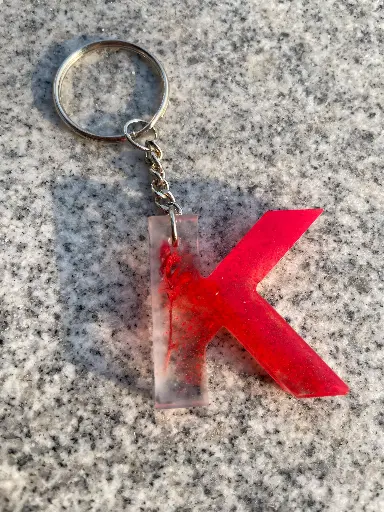 Letter 'K' in red Keychain -GMK066