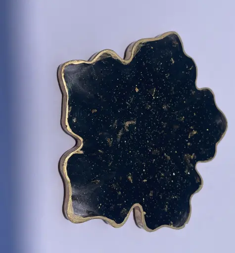 Black coaster with gold sparkles Coaster -GMC016