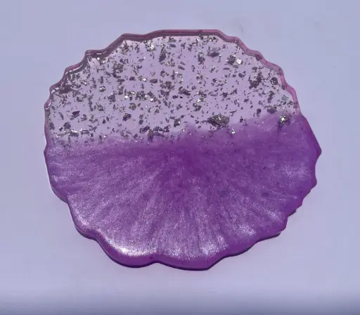 Purple with sliver flakes Coaster -GMC019