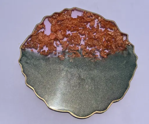Grey with gold flakes Coaster -GMC022