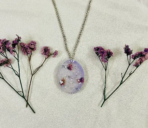  Purple with flowers Locket-GML009