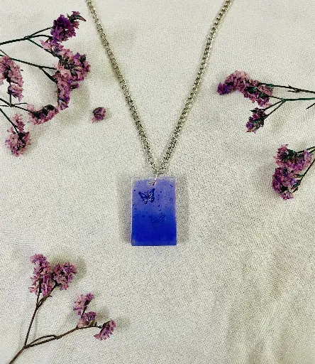 A blue void Butterfly Locket -GML010