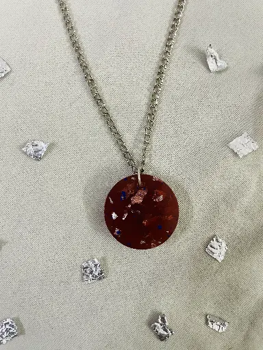 A red with gold flakes Locket -GML027