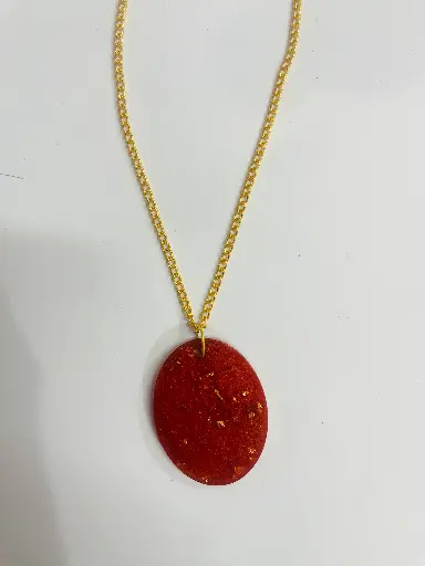 A red with blue and gold Locket -GML048