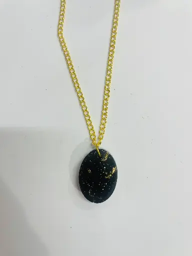 A black with gold flakes Locket -GML050