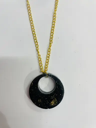 A black with gold flakes Locket -GML053